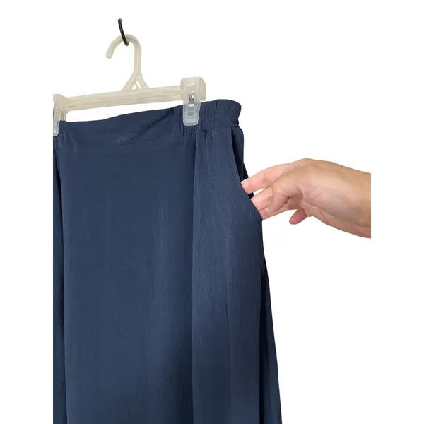 Christopher & Banks‎ Navy Blue Maxi Skirt Elastic Waist Women's Size M - Image 6
