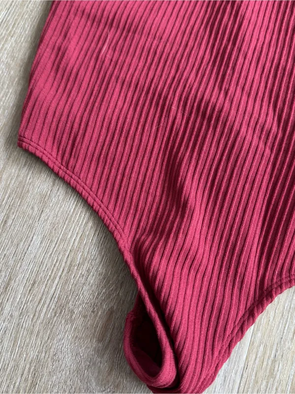 aerie Ribbed Red Tank Top Bodysuit - Image 2