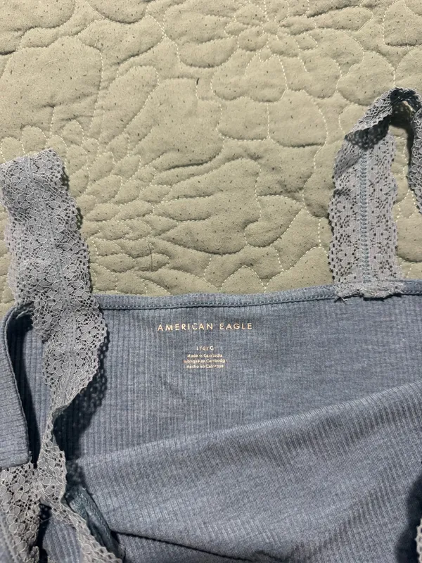 American Eagle Blue Lace Tank Top - Image 2