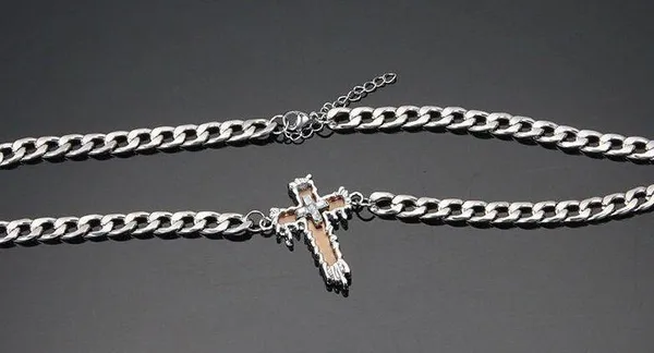 Link Chain Cross Necklace for Men Women Unisex Hip Hop Style - Image 3