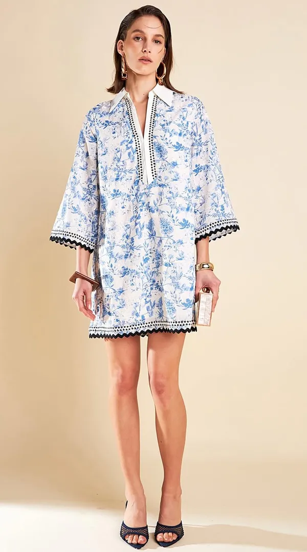 English Factory Timeless Toile Tunic Dress - Image 2