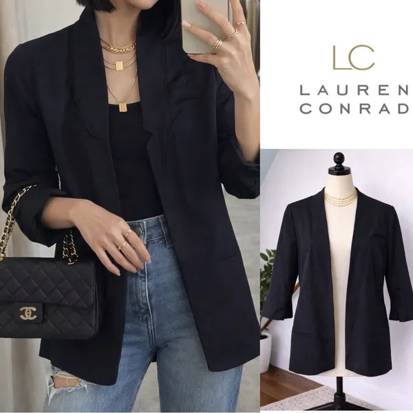 LC Lauren Conrad | EUC Philippines Black Open-Front Blazer Jacket (size 2) - Image 2