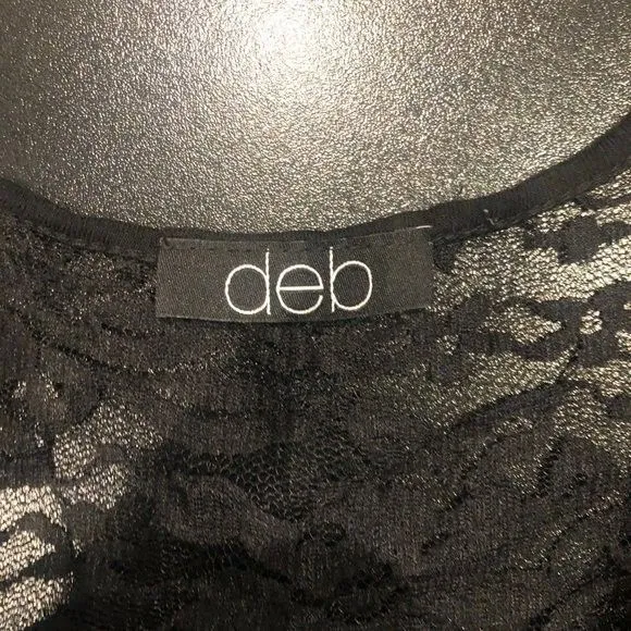DEB Small Black Full Lace Back Bra/ Crop Top with Silver Band On‎ Bottom - Image 4