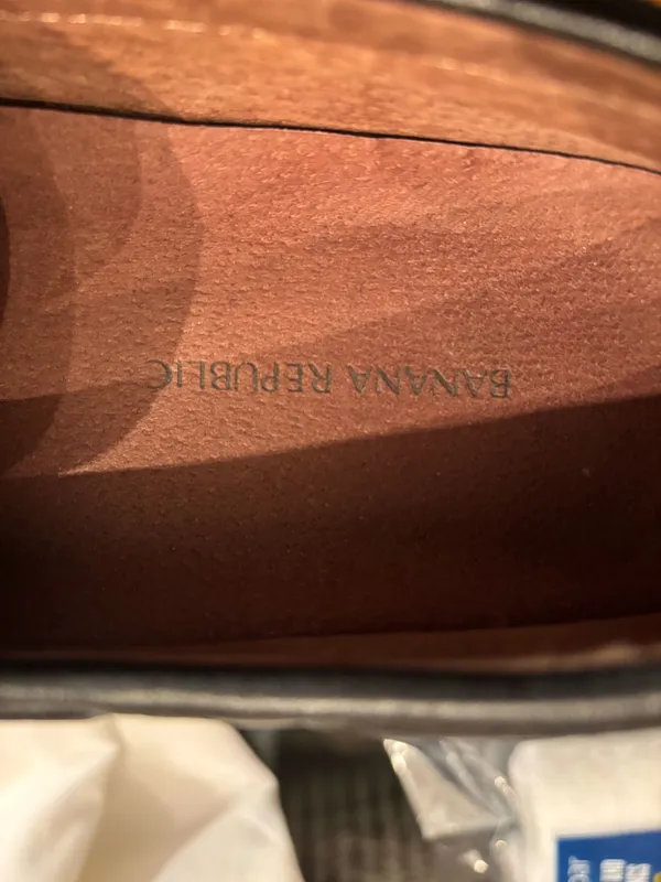 Banana Republic Black Pebbled Leather Slip-On Loafers - Image 2
