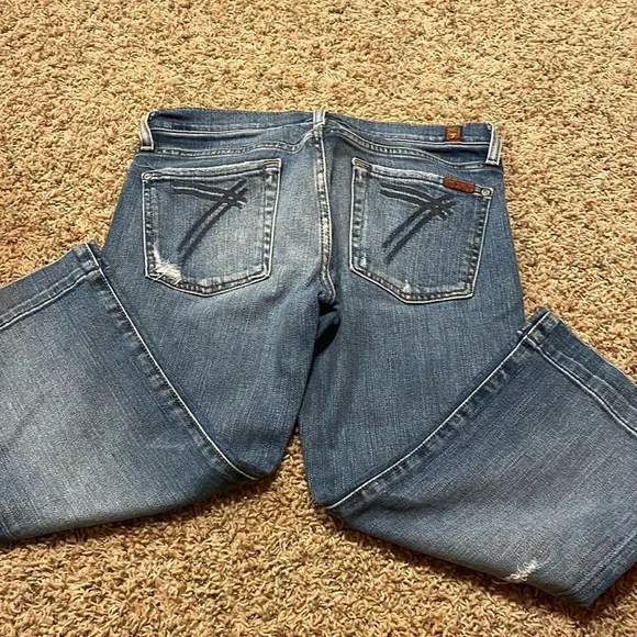 7 for all mankind denim blue jean capris size 29 - Image 2
