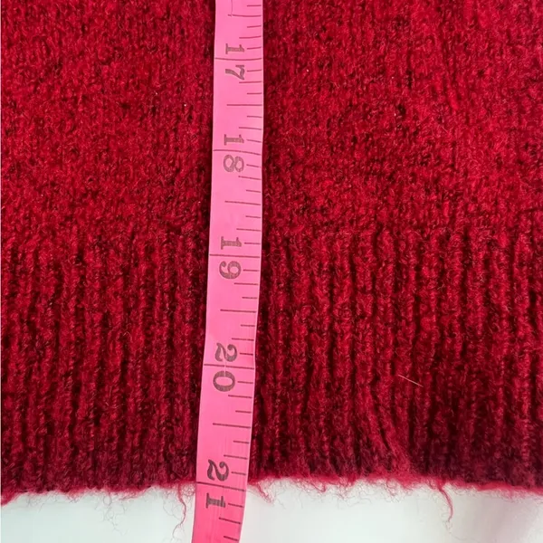 Rails Aries Lightning Bolt Wool Cashmere Blend Sweater Cozy‎ Red White sz M - Image 7