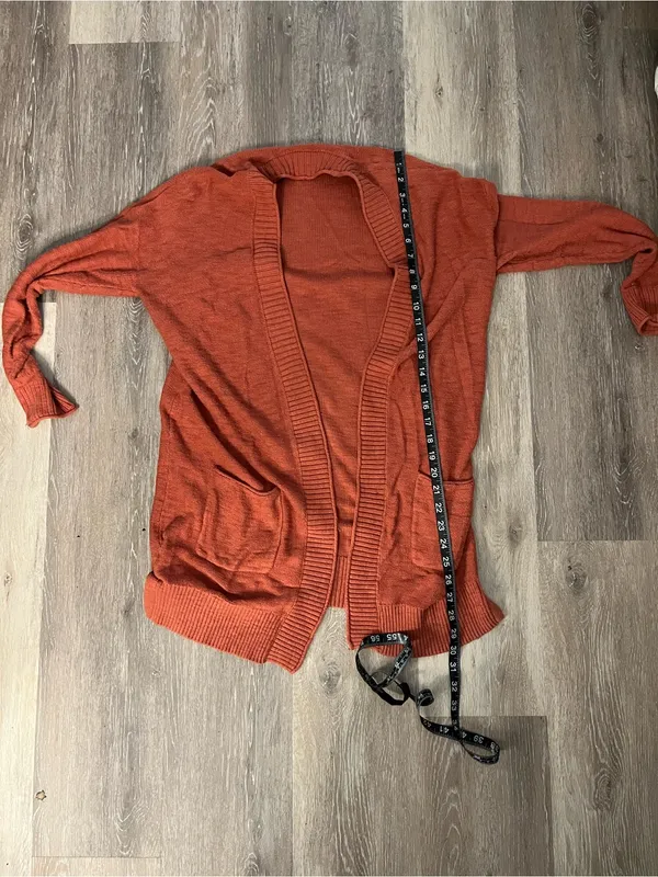 Sonoma Knit Cardigan Womens Small Terracotta Longline Open Front Sweater - Image 11