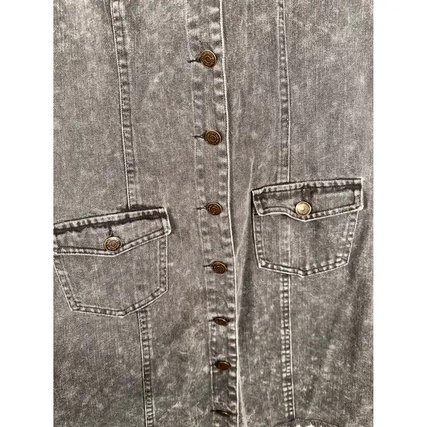 Sadie & Sage Denim Dress Womens Medium Gray Acid Wash Racerback Mini ADKR0123 - Image 2