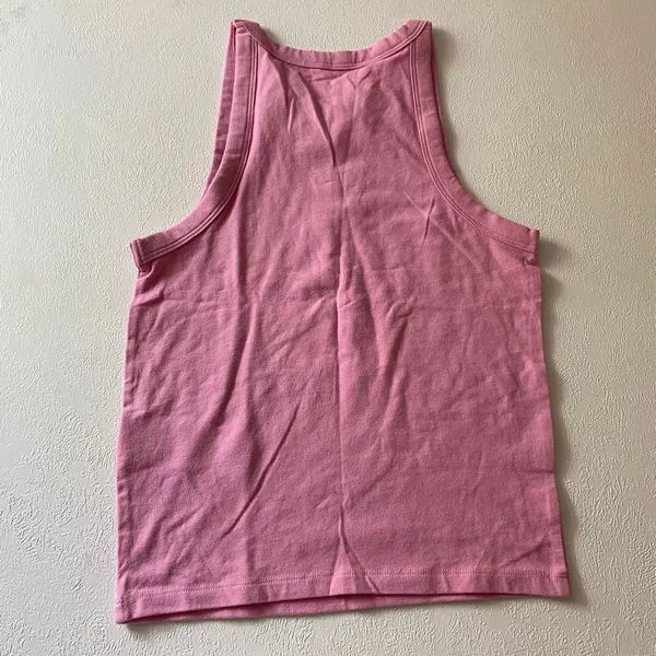 Hollister Must-Have Pink High Neck Tank Top Women’s S Y2K Fitted Basic - Image 3