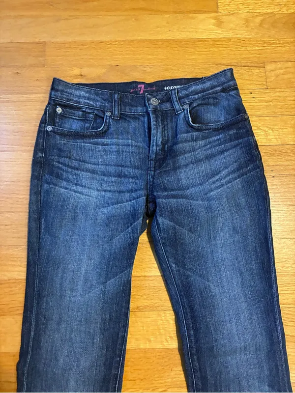 7 For All Mankind Roxanne Denim Stretch Jeans Dark Wash Blue Women's 14 - Image 3