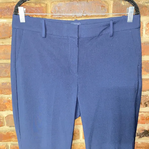 J. Crew Navy Blue Slim Fit Cropped Ruby Stretch Twill Pants Women's Size 12 - Image 3