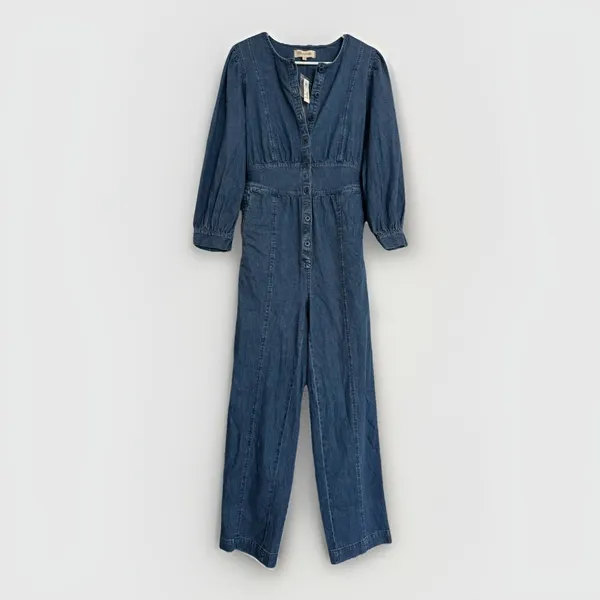 NEW $128‎ MSRP Madewell Straight Leg Denim Jumpsuit Utility Artsy Coveralls Sz 2 - Image 4