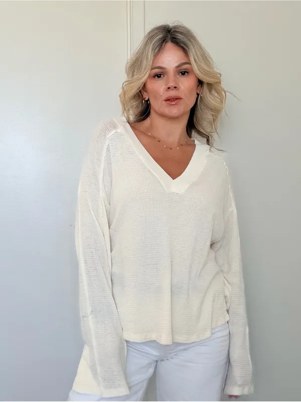 New Project Social T Underground Burnout Thermal V-Neck Long Sleeve - Image 2