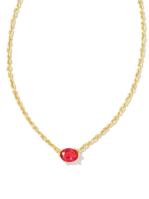 Kendra Scott - Cailin Gold Pendant Necklace - Red Crystal - Image 7