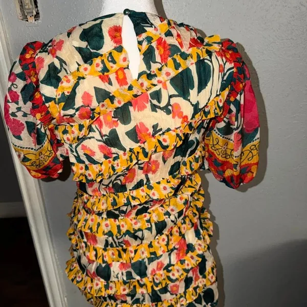 FARM Rio Puff Sleeve Fitted Mini Dress Size XS Petite NWOT - Image 4