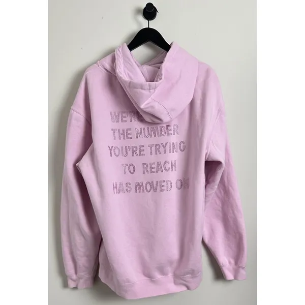 BOYS LIE 1-800 Pink Remix Hoodie in Baby Pink One Size - Image 6