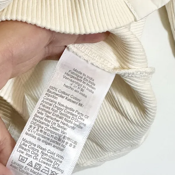 NWT Madewell Vintage Ivory Garment-Dyed Ribbed Cardigan Tee - Size: Extra Small - Image 5