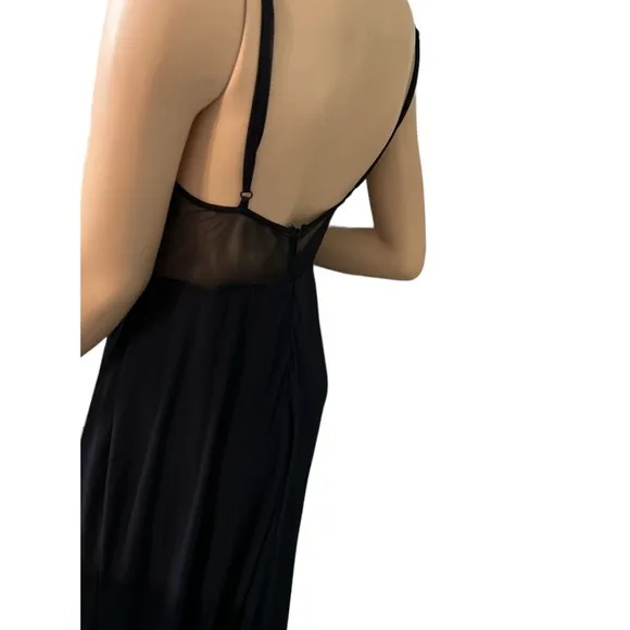 Blondie Nites Dress Juniors 11‎ Medium Black V-Neck Embellished Maxi Formal - Image 3