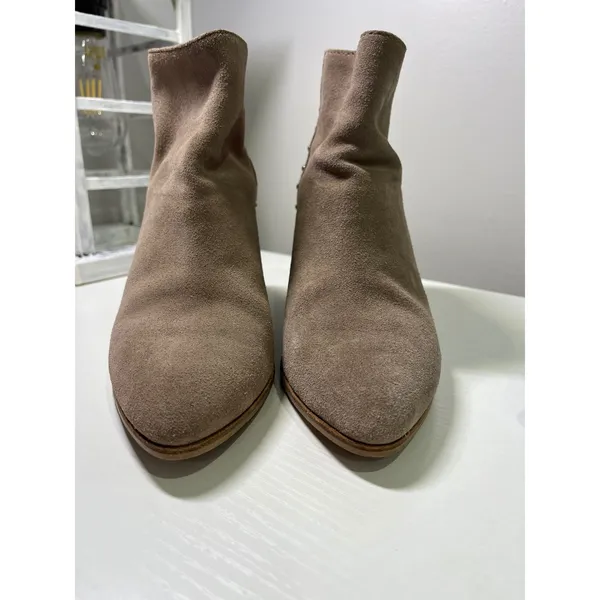 Steve Madden Jillian Taupe Suede Studded Block Heel Ankle Boots Womens 7M‎ boho - Image 10