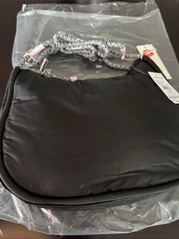 Black Quilted Crescent Shoulder Bag - WildFox - Image 3