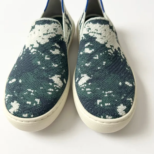 NEW Rothy's The Sneaker Sea Green Shibori Slip On Washable Shoes Size 6 - Image 4