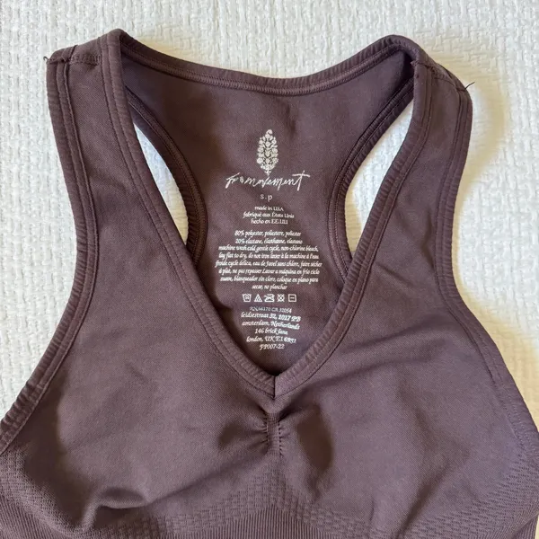 NWOT Free People FP Movement Sports Bra S Brown Racerback Ribbed Bralette - Image 3