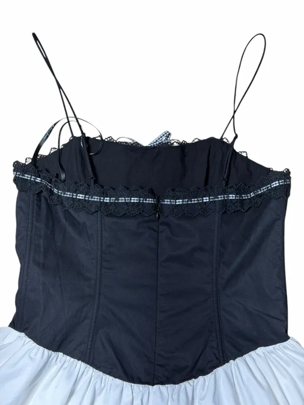 For Love & Lemons Black and White Annabelle Mini Dress Womans M - Image 9
