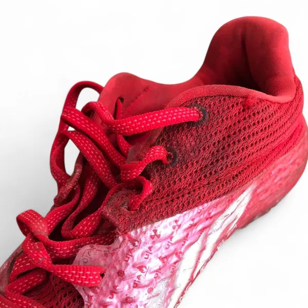 Under Armour UAF-0811 Cortane Jet Fuel Blur Red Pink High Octane Football Soccer Cleats Lace Up Boots Training Match Athletic Molded FG Film Ground - Image 7