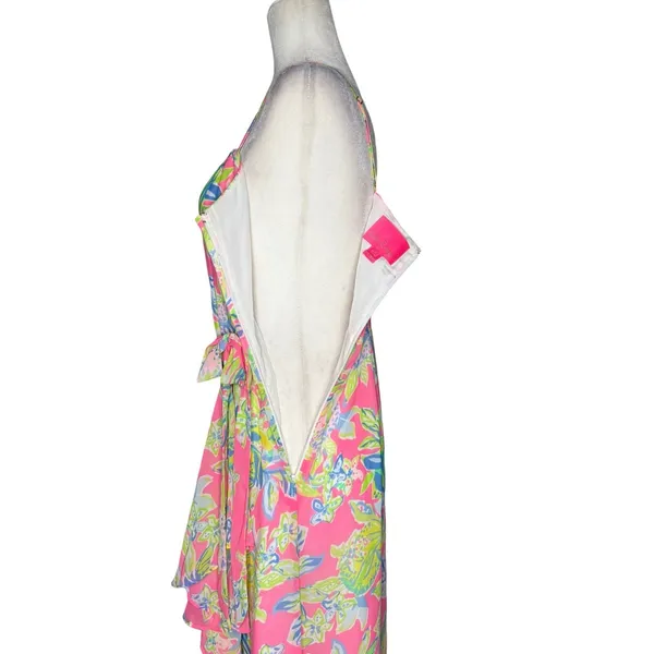 NWOT Lilly Pulitzer 4 Anni Maxi Wrap Long Dress Squeeze The Day Pink Fit & Flare - Image 10