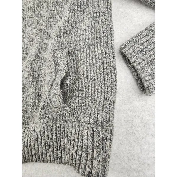 Soft! Abercrombie‎ & Fitch Knitted Wool Blend SWEATER Cable Hoodie Moose XXL - Image 4