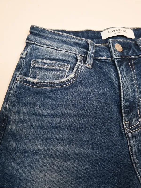 Lovervet by Vervet Women's 26/3 Mid Rise Dark Wash Straight Leg Jean - Image 6