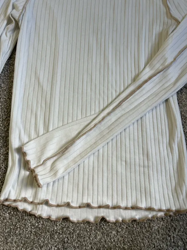 Gilded Intent Long sleeve ribbed white top - Image 2