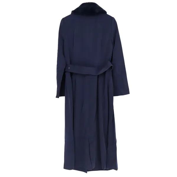 Naked Wardrobe The Statement Trench Coat Womens Large Navy Stretch Long Sleeve - Image 3
