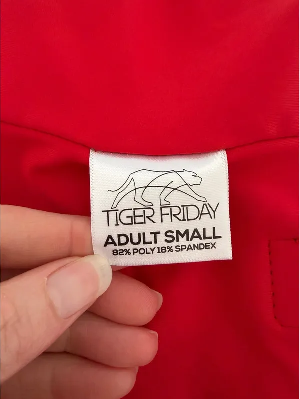Tiger Friday Red Chevron Sports Bra Crop Top Size Adult Small Sporty Cheer Dance - Image 4