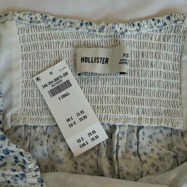 Hollister Blue Floral Babydoll Top - Image 3