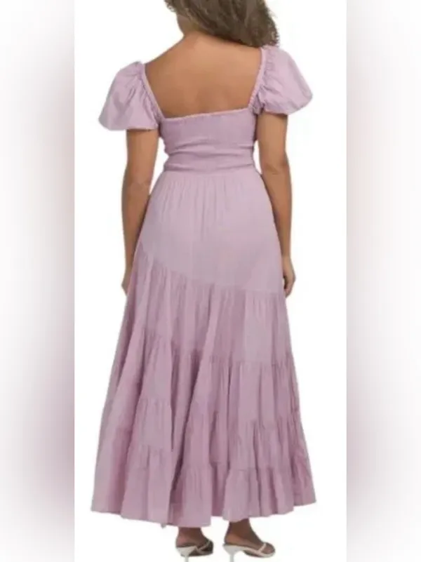 NWOT Free People Short Sleeve Sundrenched purple lavender Maxi Dress sz S - Image 3