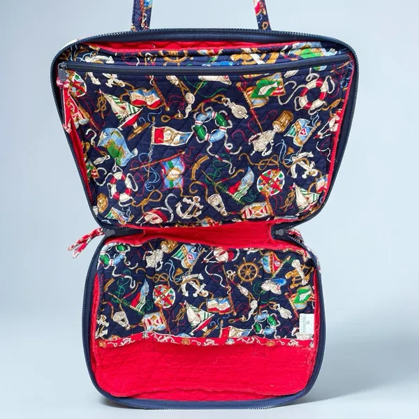 VTG Vera Bradley Regatta 1994 Quilted Shoulder Tote Bag Nautical USA Retired - Image 7
