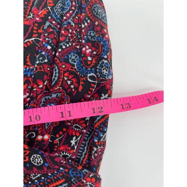 Abercrombie Spaghetti Strap Paisley Burgundy and Navy Dress Size Small‎ Y2K - Image 3