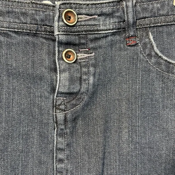 ROXY Denim Jean Mini‎ Skirt Low Rise Button Fly Surfer Beach Y2K Size 7 Sk8r - Image 3
