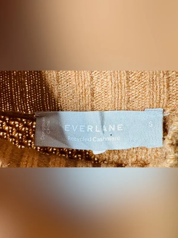 Everlane Oversized Cashmere Tan Brown Camel Sweater Top - Image 8