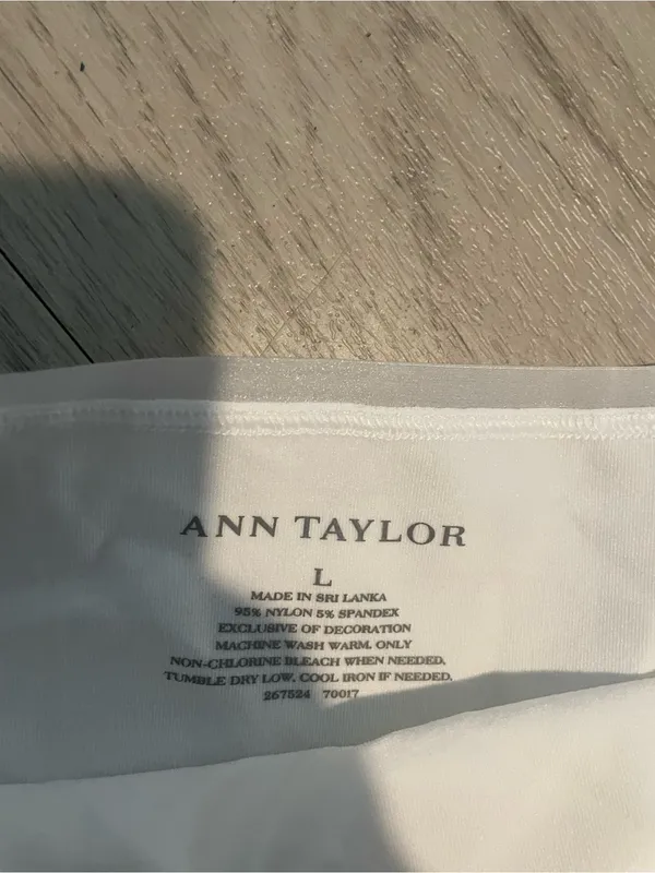 Ann Taylor White Satin-Look Camisole with Adjustable Straps - Image 2