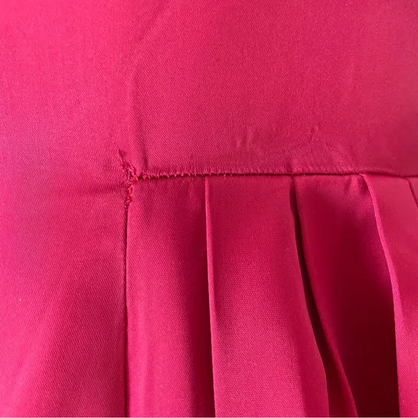Vintage 1950s Dress A-Line Pink‎ Sleeveless Retro Satin FLAWS Handmade Zip-Up - Image 13