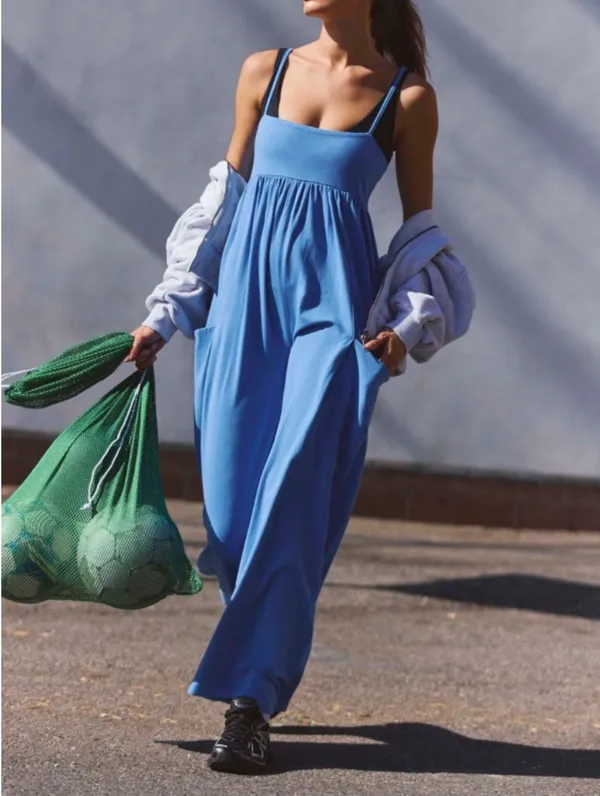 FP Movement by FP Hot Shot Strappy Onesie in Light Cobalt sz L NWT $80R - Image 5