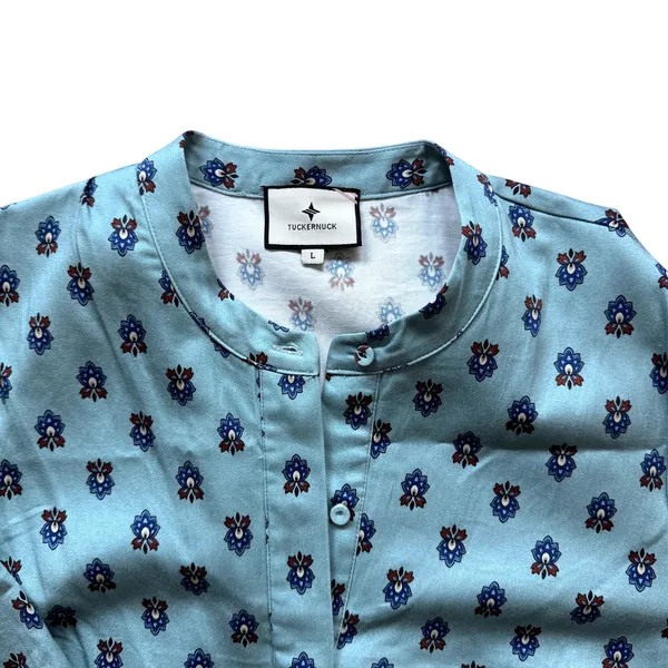 Tuckernuck Slate Blue Half Drop Royal Shirt Dress Size Large - Image 7