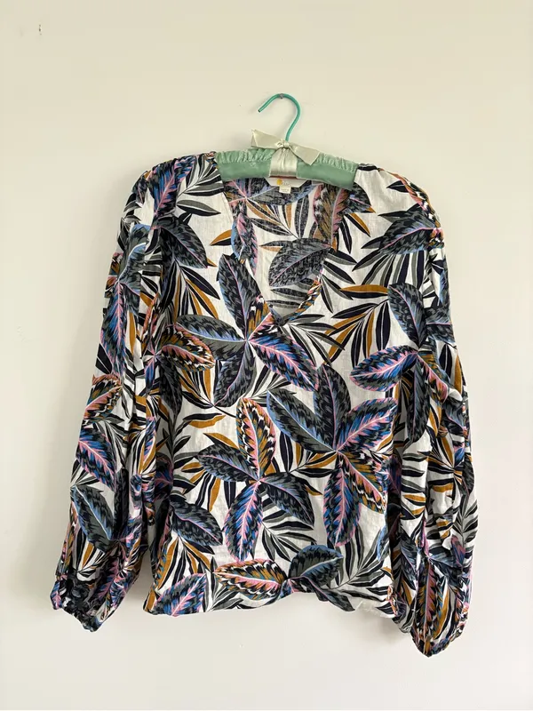 Boden Linen V-Neck Long Sleeve Blouse Top Size 20/22 - Image 2