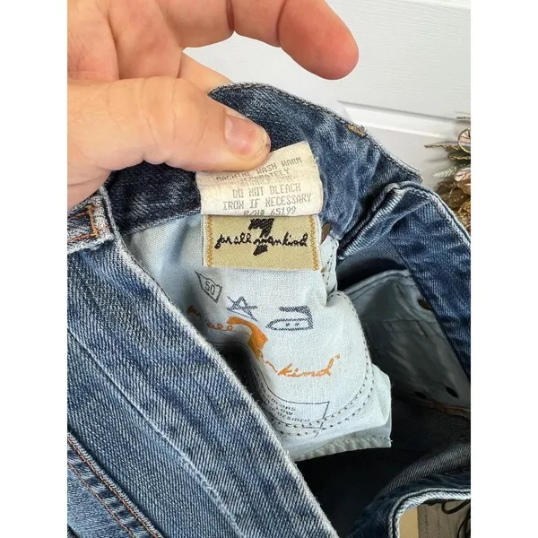 7 For All Mankind The A Pocket Blue Denim Bootcut 5 Pocket Design Size 29 - Image 13