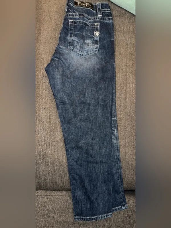 Miss Me Boyfriend Distressed Dark Blue Ripped Jeans 29 - Image 3