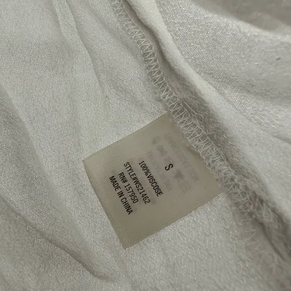 Mi Ami size small white‎ off white button up short sleeve blouse shirt top - Image 4