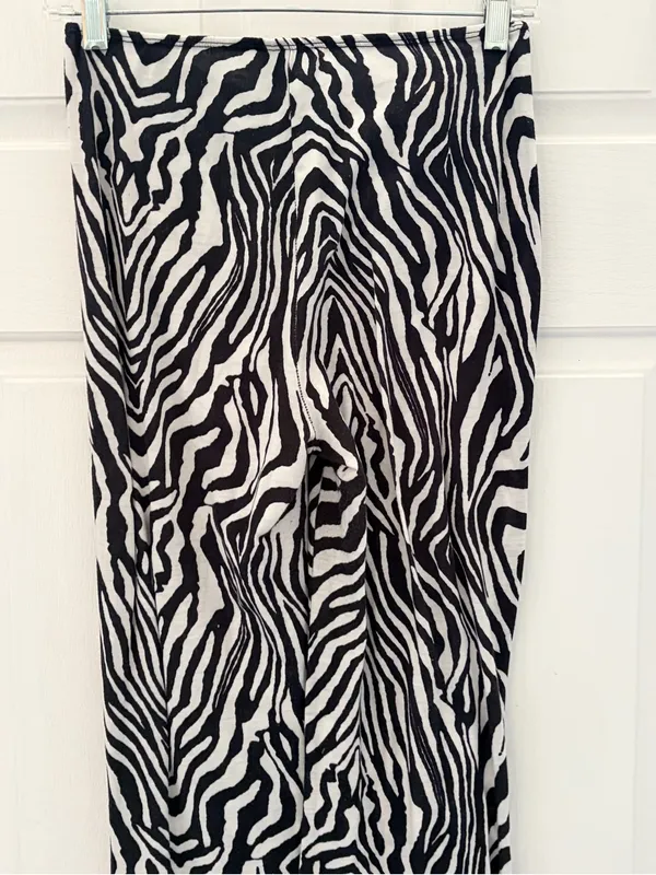 SHEIN Black and White Zebra Print Wide Leg Pants - Image 5