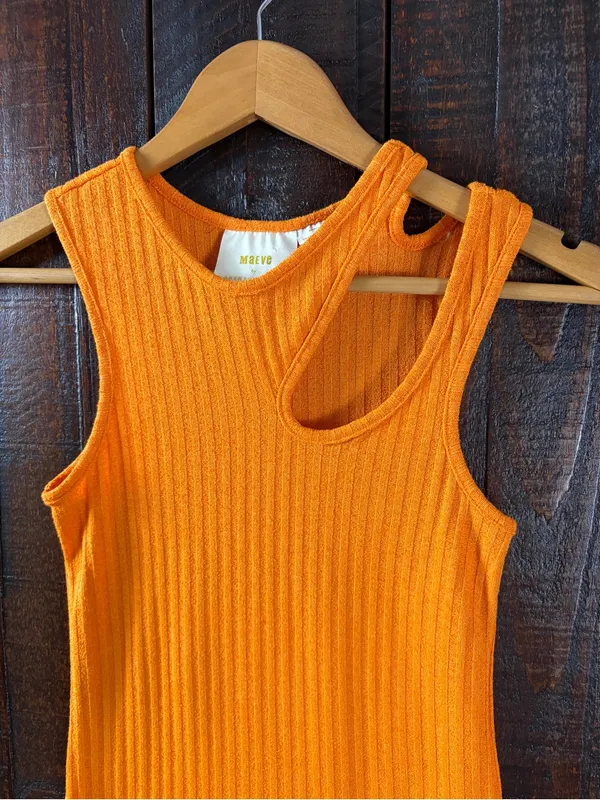 Anthropologie Maeve Ribbed Cut Out Tank Top - Image 3